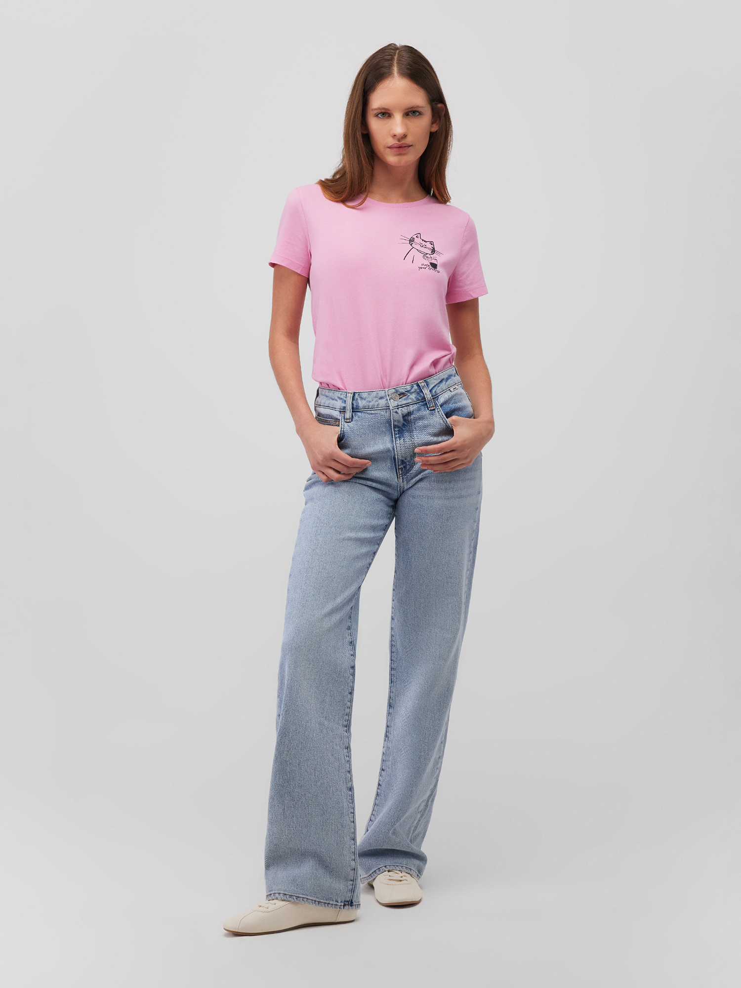 Mavi_25Spring1_moonlite-mauve_1612958-85523.jpg Kurzarm T-Shirt mit Motiv Print und Rundhalsausschnitt