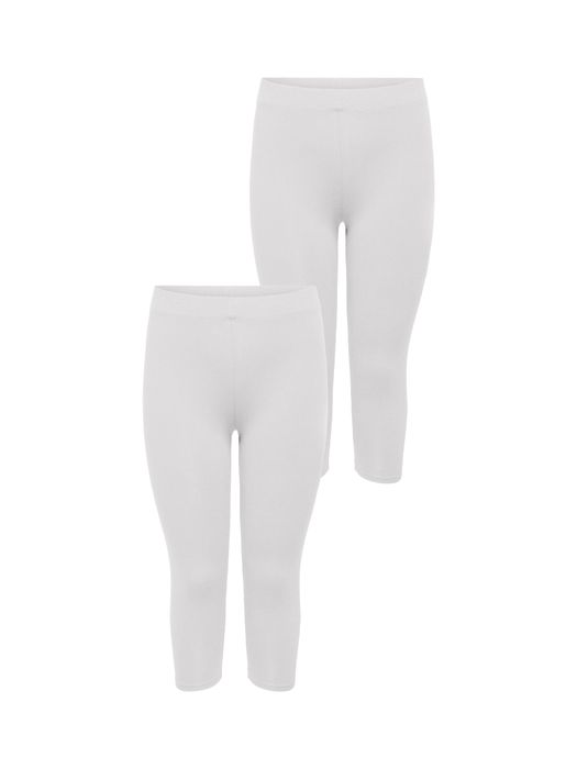 ONLY CARMAKOMA 2er-SET 3/4 Leggings Stretch Shorts, Farbe: Weiß