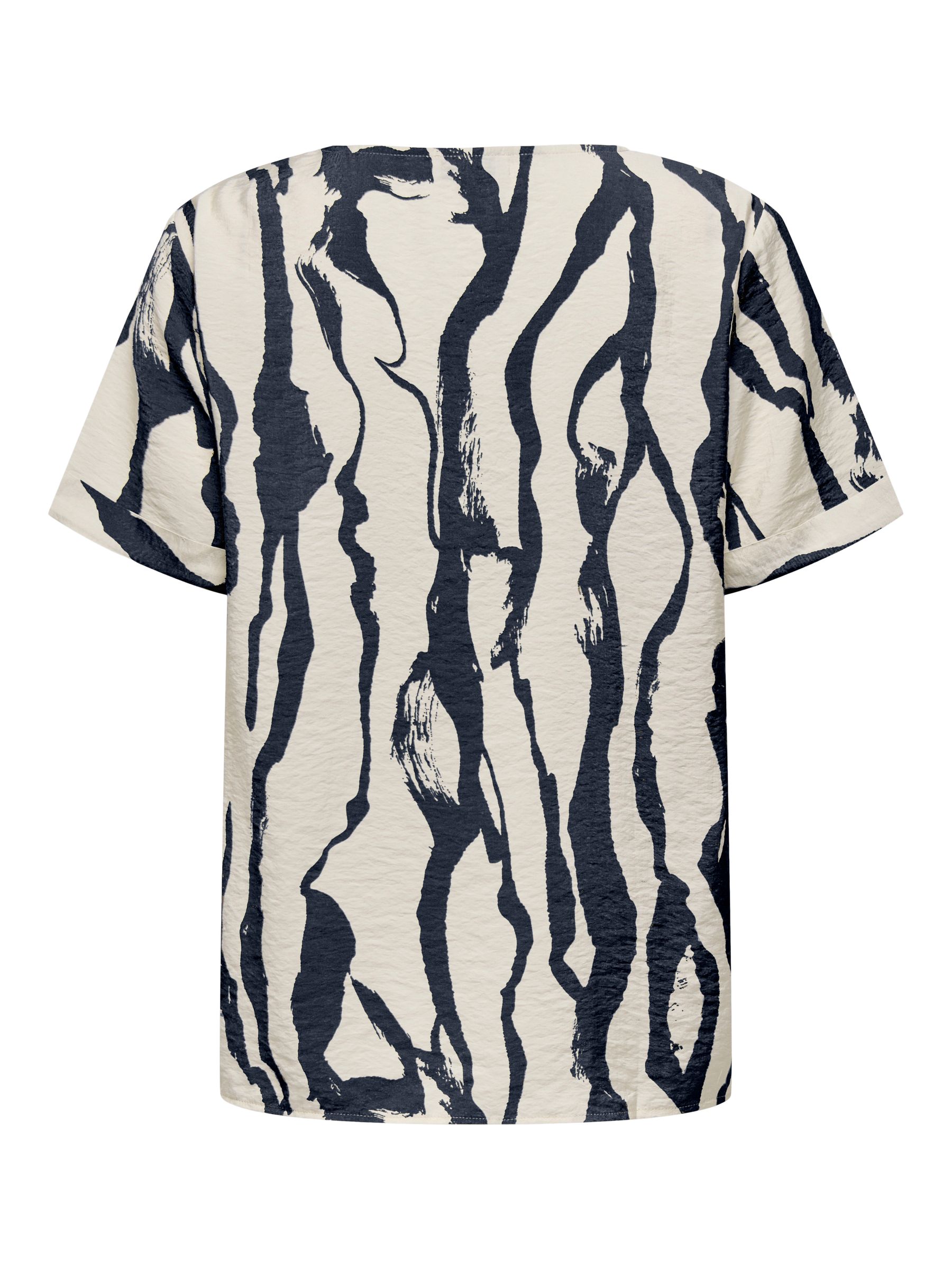 JDY_Springsummer_4797952_15347361_2.jpg Gemustertes T-Shirt V-Ausschnitt Kurzarm Stilvolles Design