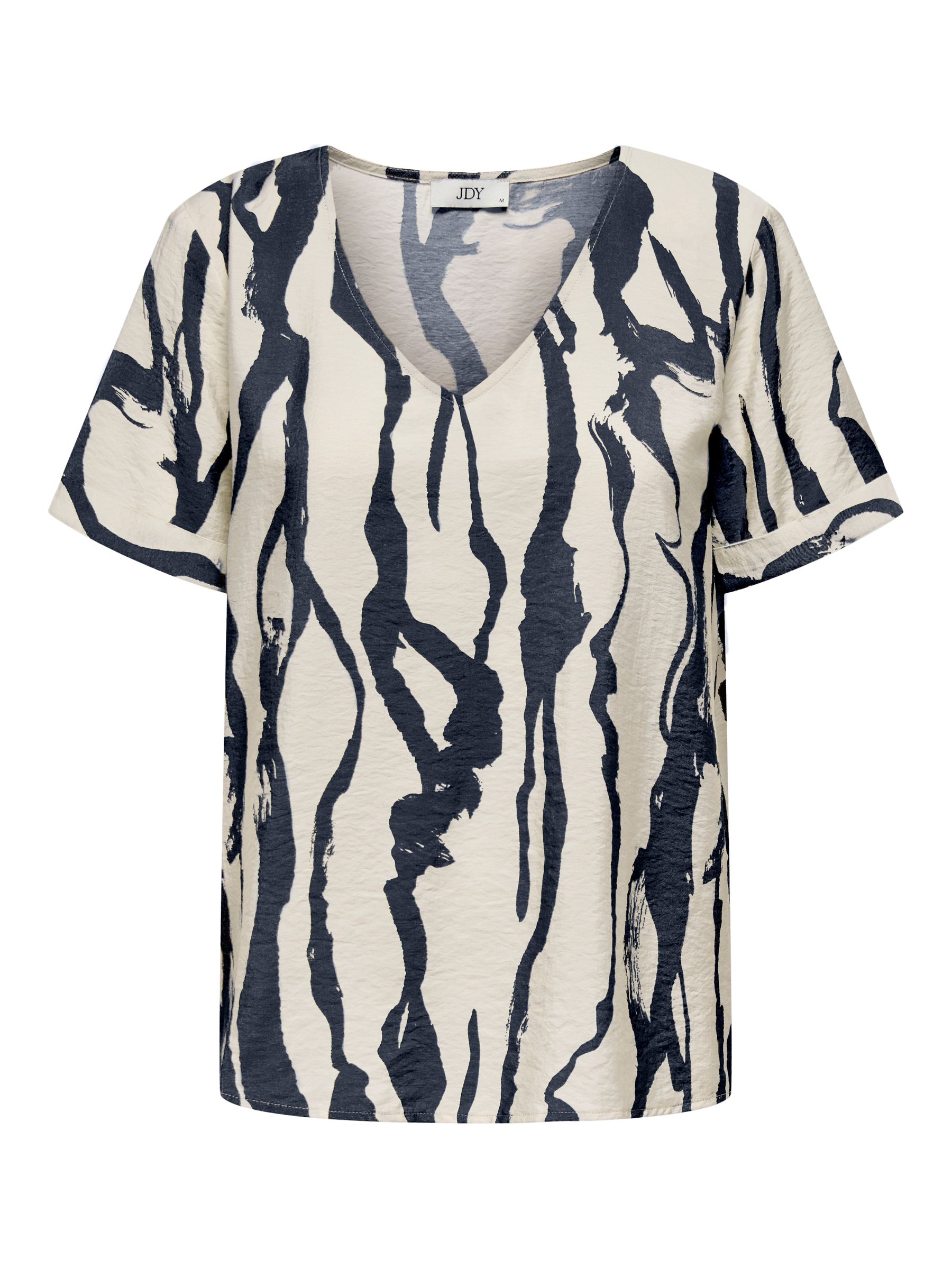 JDY_Springsummer_4797952_15347361.jpg Gemustertes T-Shirt V-Ausschnitt Kurzarm Stilvolles Design
