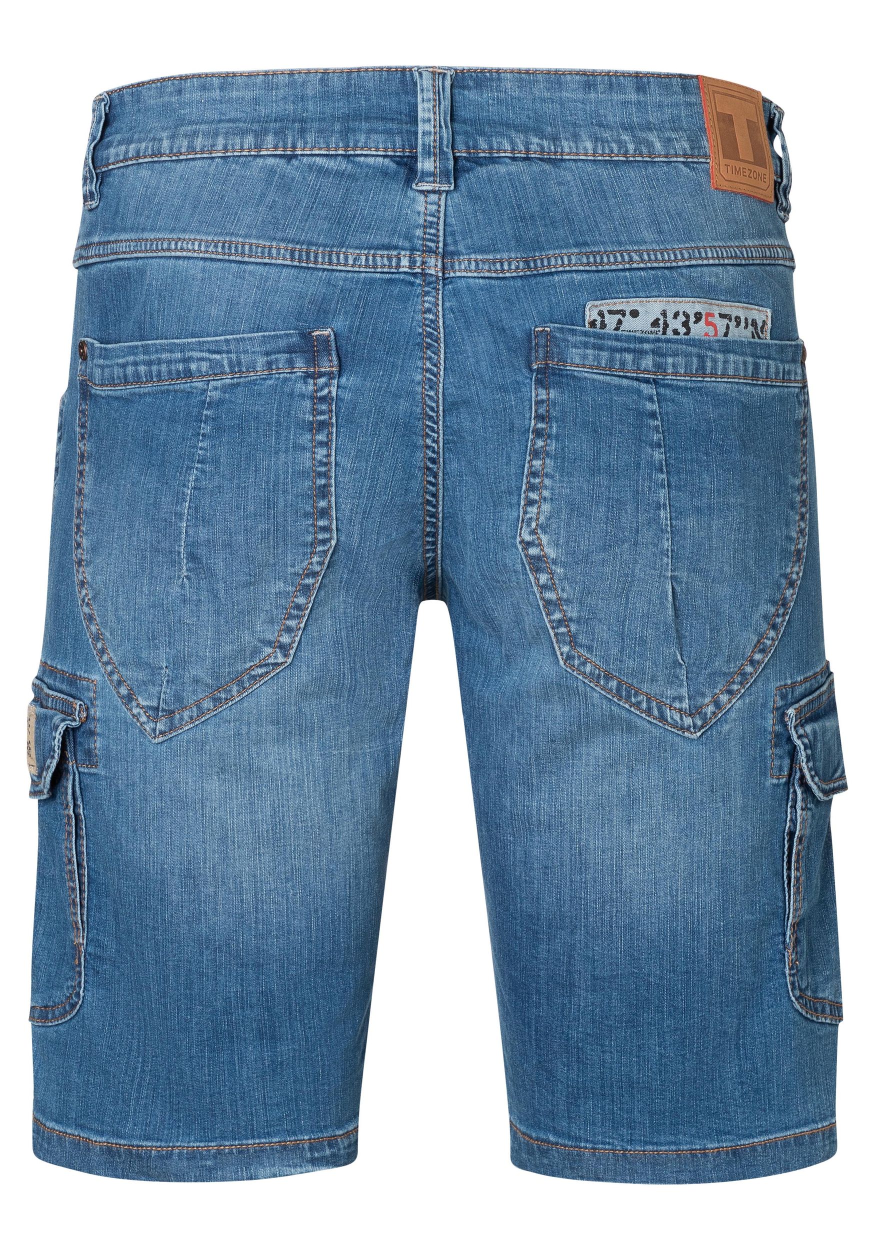 TIMEZONE-Gmb_SS25_3819_25-10025-00-3444_2.jpg Denim Bermuda Jeans Shorts mit Cargo-Taschen
