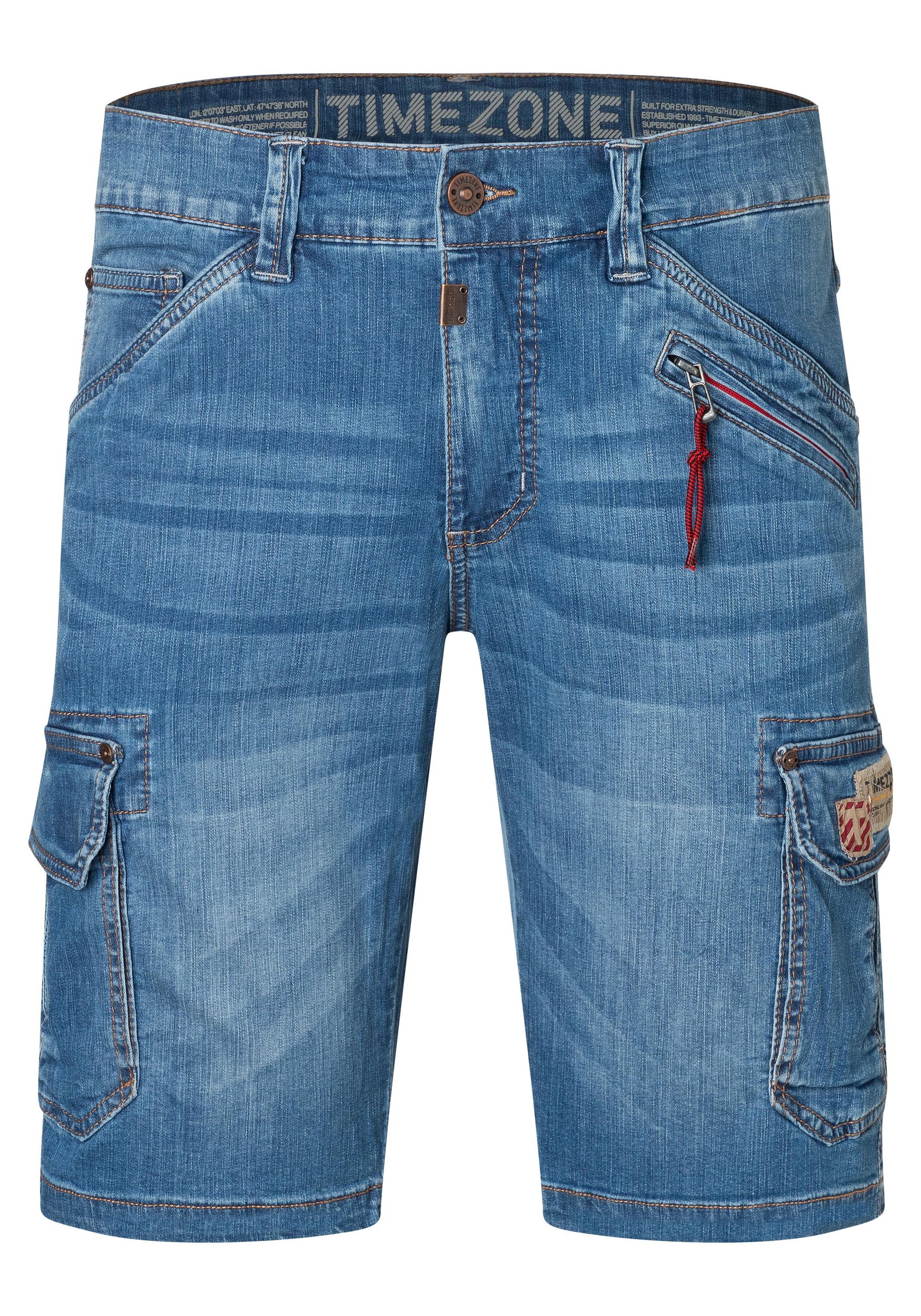 TIMEZONE-Gmb_SS25_3819_25-10025-00-3444.jpg Denim Bermuda Jeans Shorts mit Cargo-Taschen