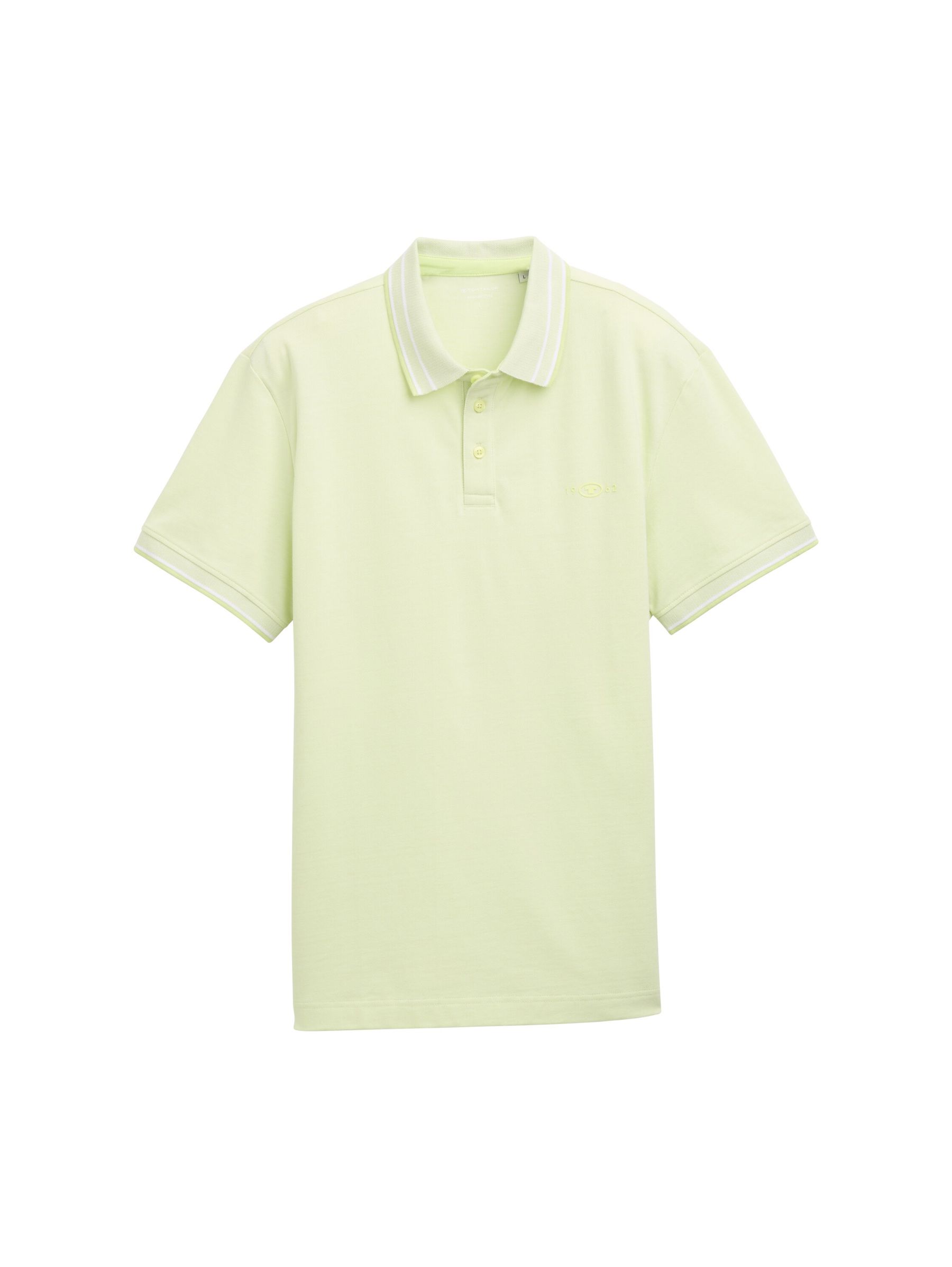 Tom-Tailor_202506_37704_1045629.jpg Polo-Shirt mit Kontraststreifen und Logo-Patch, kurzärmlig