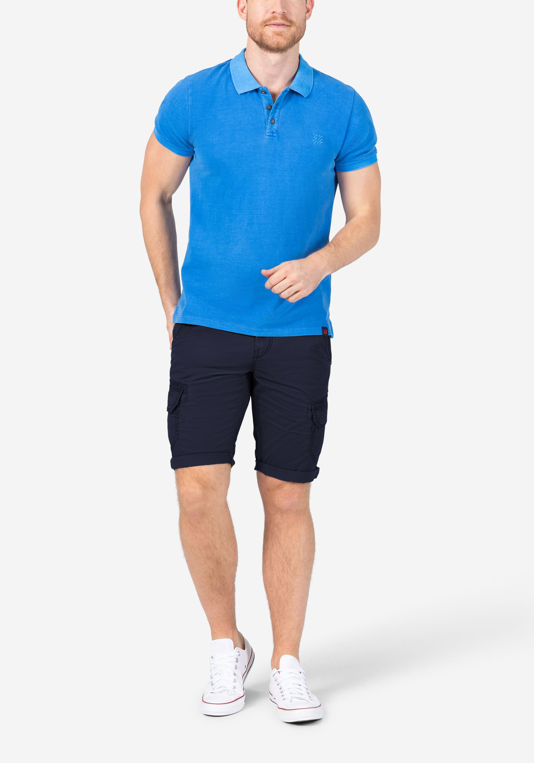 Einfarbige Chino Cargo-Shorts mit Taschen Einfarbige Chino Cargo-Shorts mit Taschen