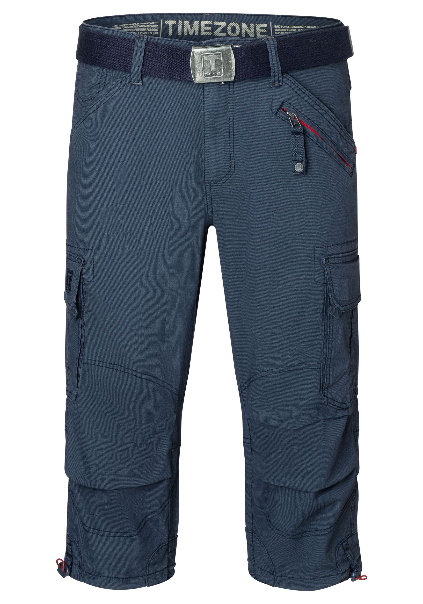Timezone Timezone Cargo-Shorts mit Gürtel und Mehrfachtaschen – Blau, Bild 1