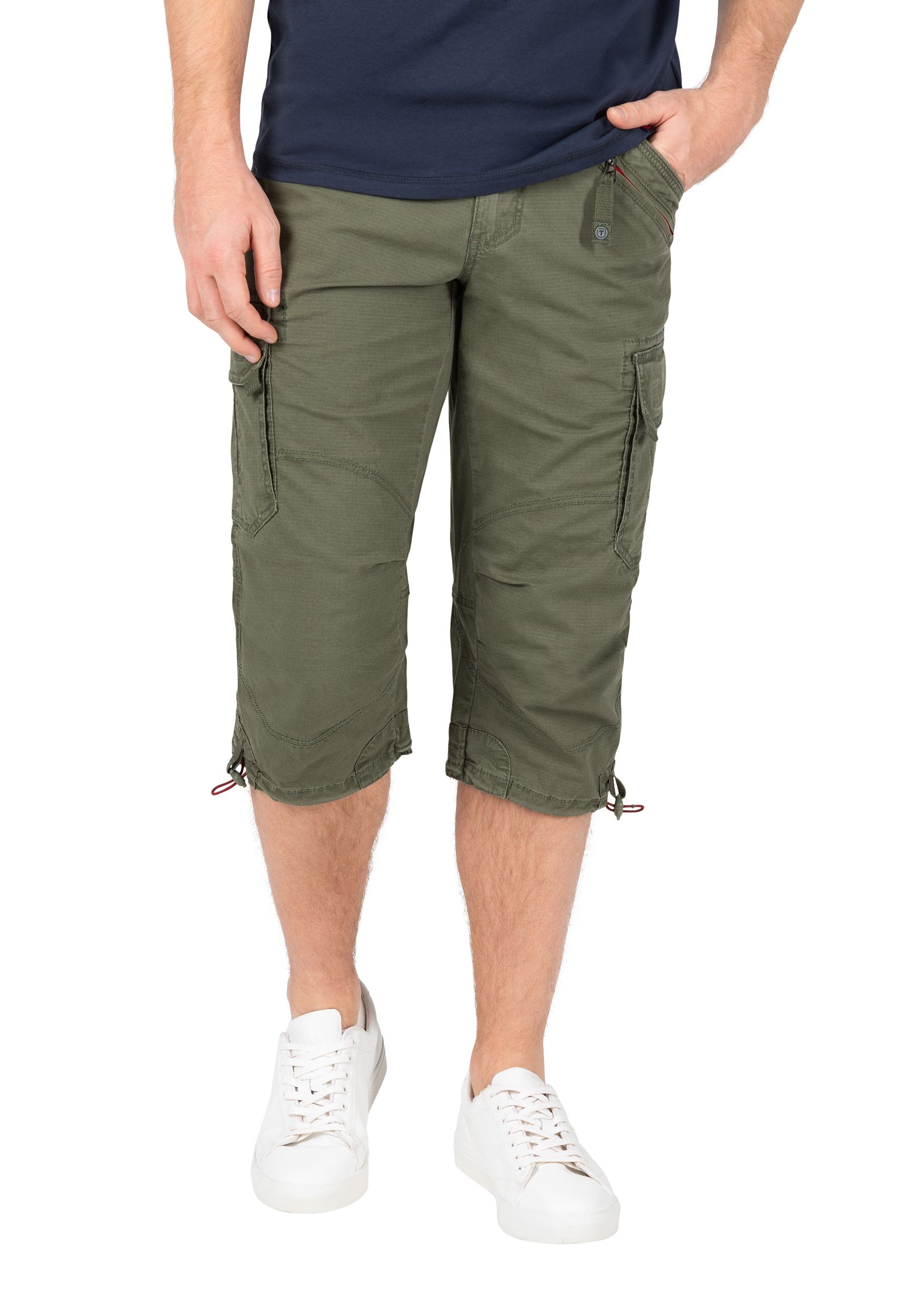 Timezone Timezone Cargo-Shorts mit Gürtel und Mehrfachtaschen – Olive, Bild 2