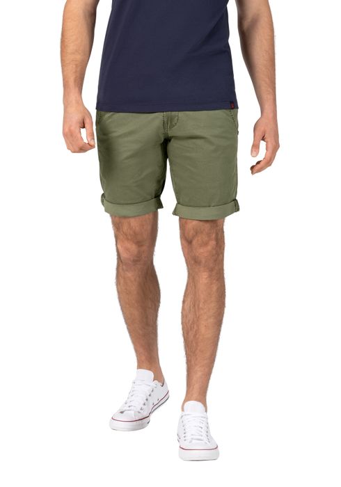 Timezone Chinoshorts mit Gürtelschlaufen und aufrollbarem Saum, Farbe: Olive