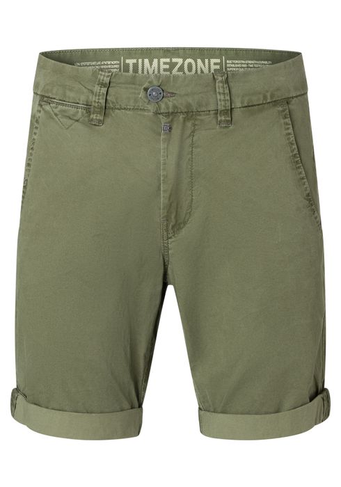 Timezone Timezone Chinoshorts mit Gürtelschlaufen und aufrollbarem Saum – Olive, Bild 7