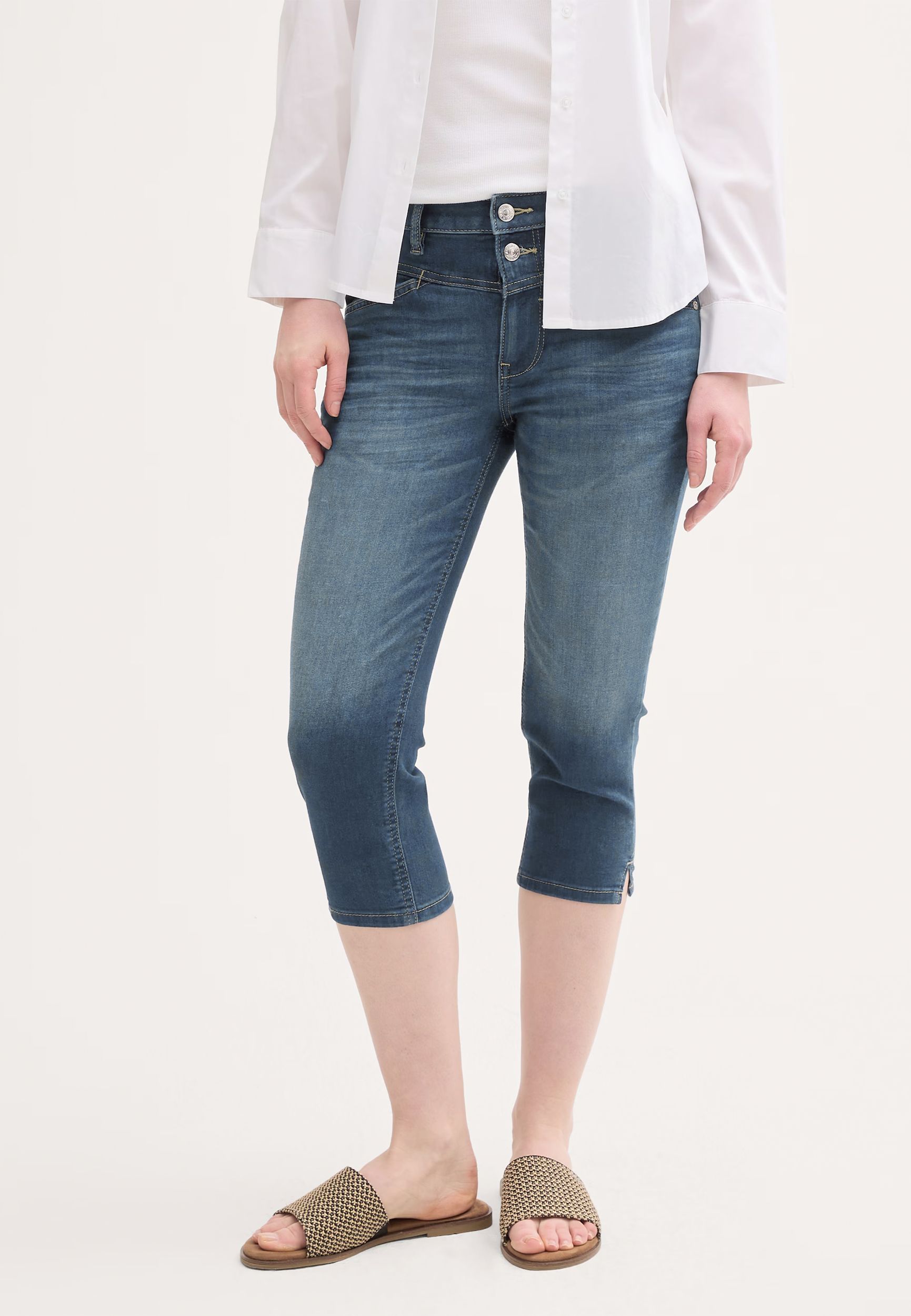 Tom Tailor Capri-Jeans mit figurbetonter Passform – Hellblau, Bild 2