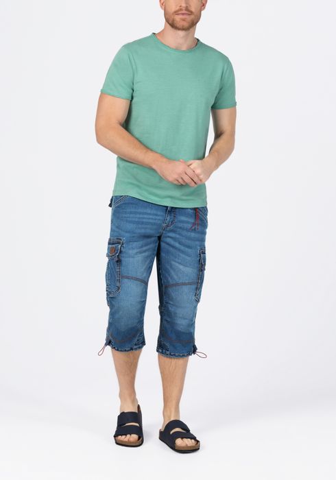 Timezone 3/4 Jeans-Cargo-Shorts mit Stretch, Farbe: Blau-3