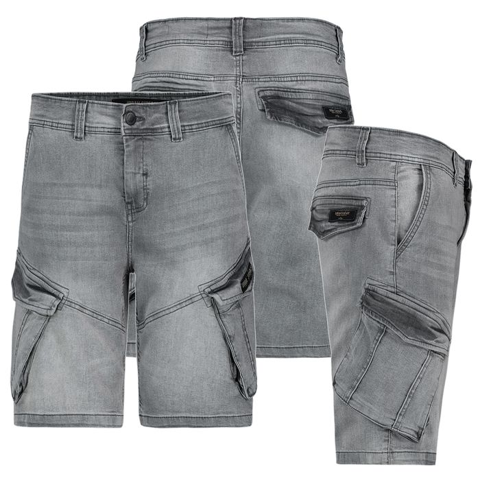 Urban Surface Urban Surface Cargo Jeans Shorts Bermuda Seitentaschen Denim – Grau, Bild 7