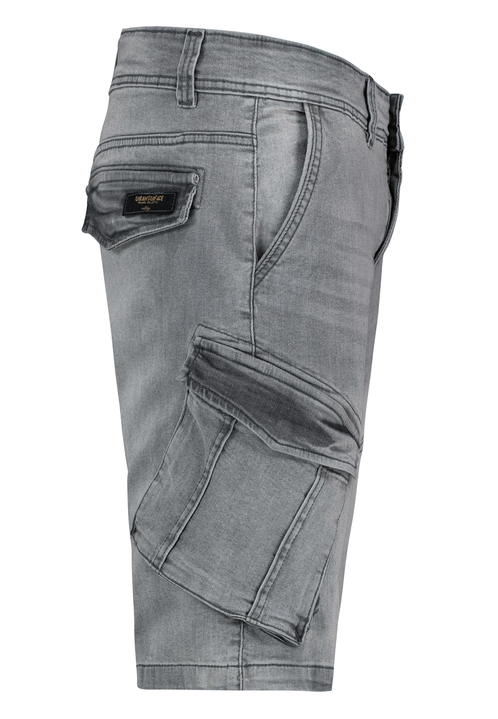 Urban Surface Urban Surface Cargo Jeans Shorts Bermuda Seitentaschen Denim – Grau, Bild 2