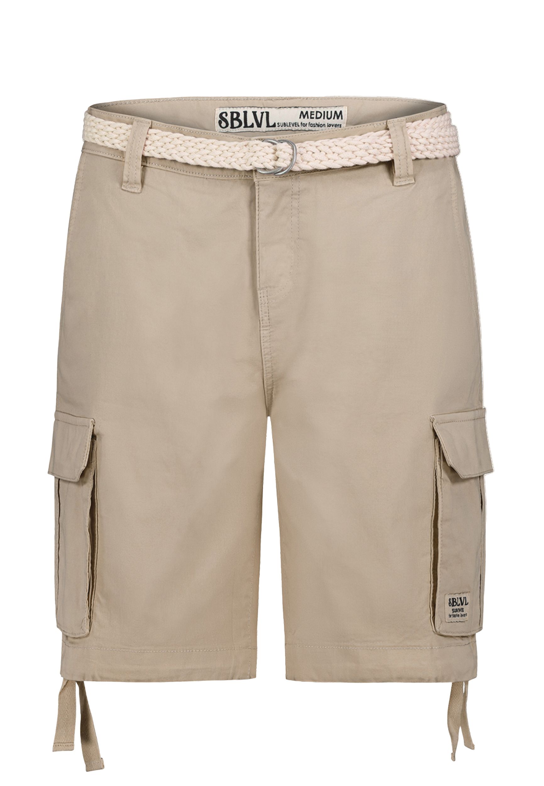 Cargo-Bermuda Shorts mit Flechtgürtel Cargo-Bermuda Shorts mit Flechtgürtel