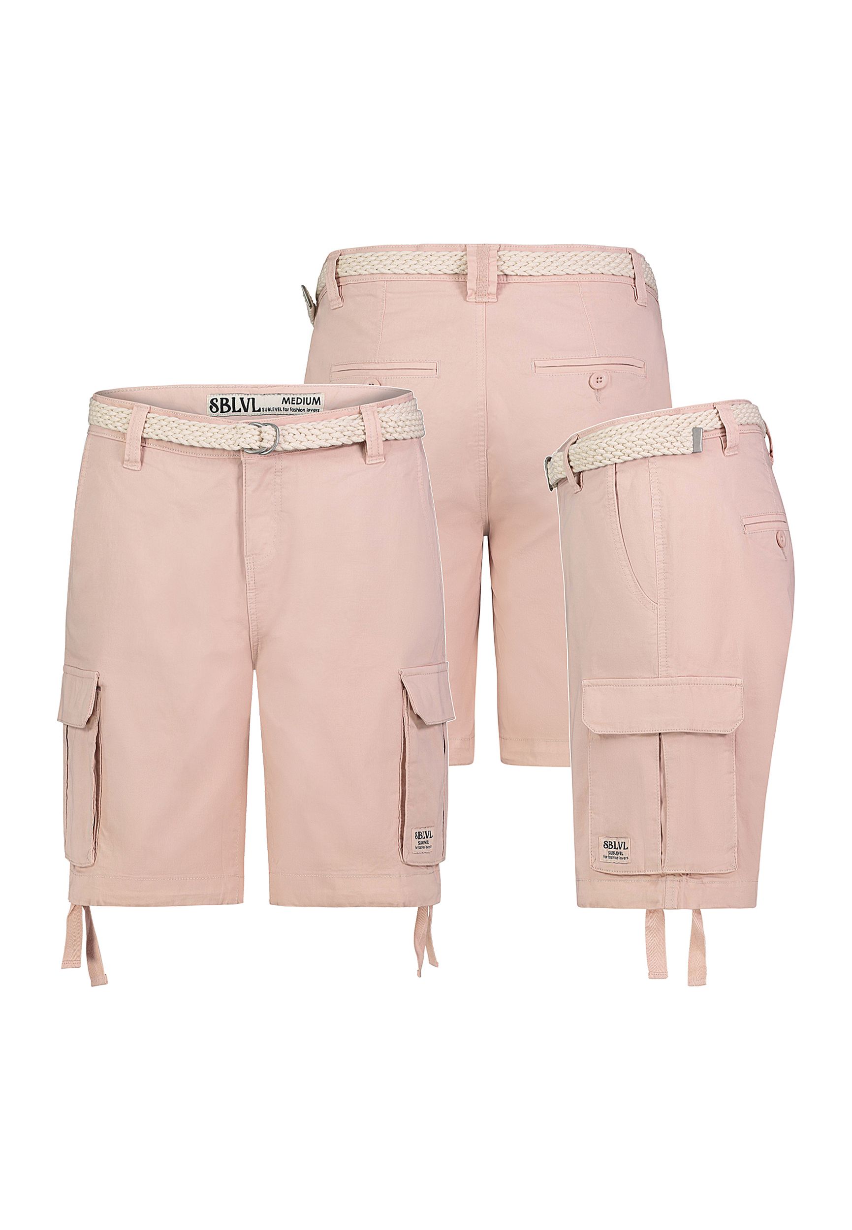 Cargo-Bermuda Shorts mit Flechtgürtel Cargo-Bermuda Shorts mit Flechtgürtel