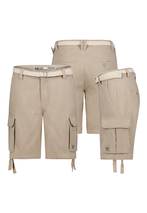 Sublevel Cargo-Bermuda Shorts mit Flechtgürtel – Beige, Bild 4