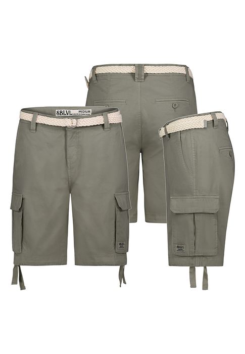 Sublevel Cargo-Bermuda Shorts mit Flechtgürtel – Grün, Bild 4