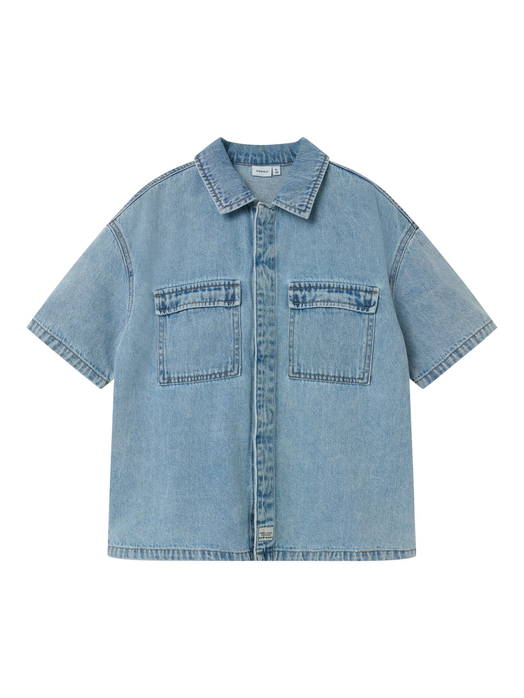NAME-IT_SpringSummer2025_4705292_13240441.jpg Jungen Jeanshemd mit kurzen Ärmeln und Taschen