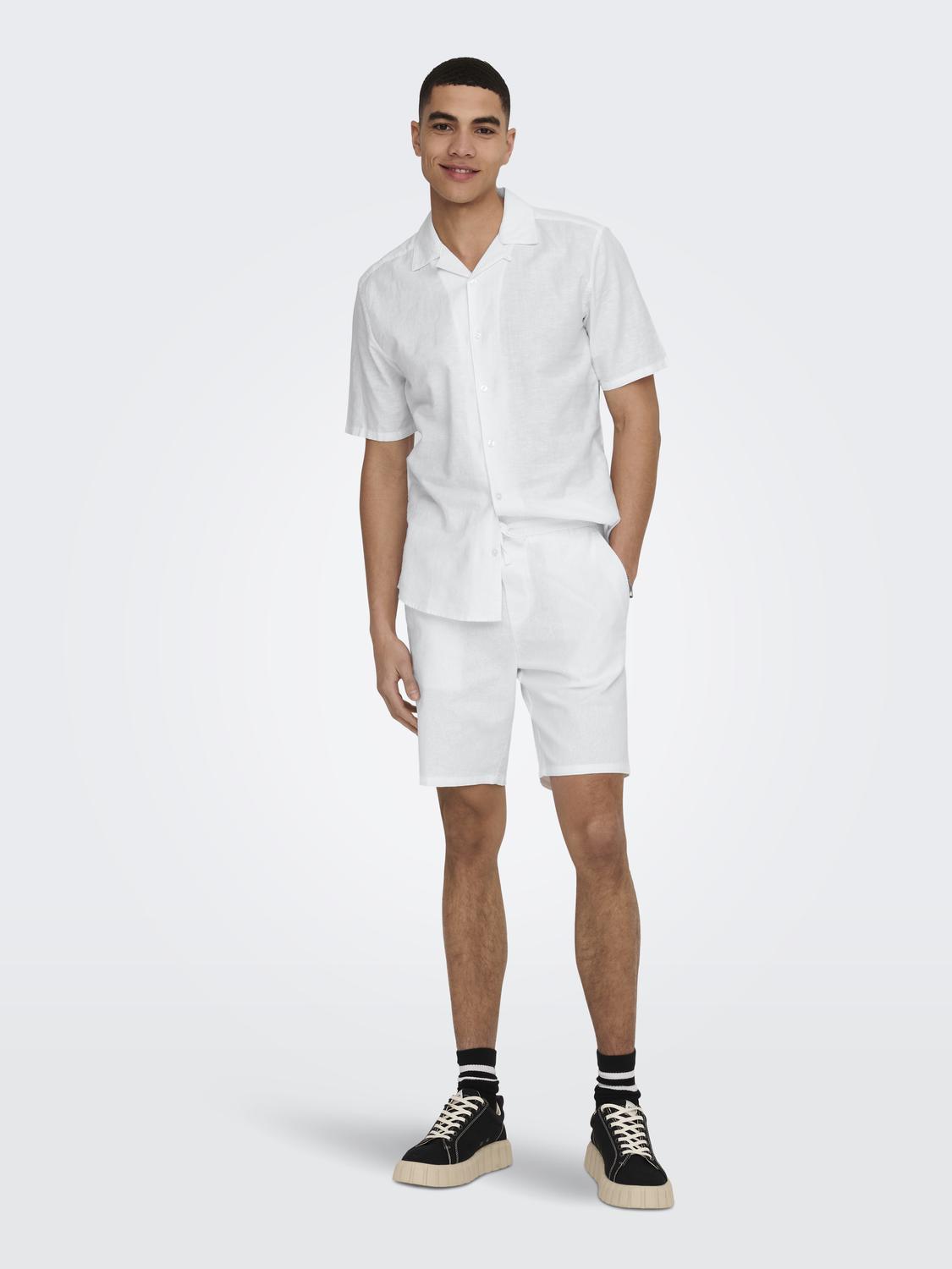 ONLY&SONS_SpringSummer2023_4240199_22025116_5.jpg Leinenhemd mit kurzen Ärmeln und Knopfleiste