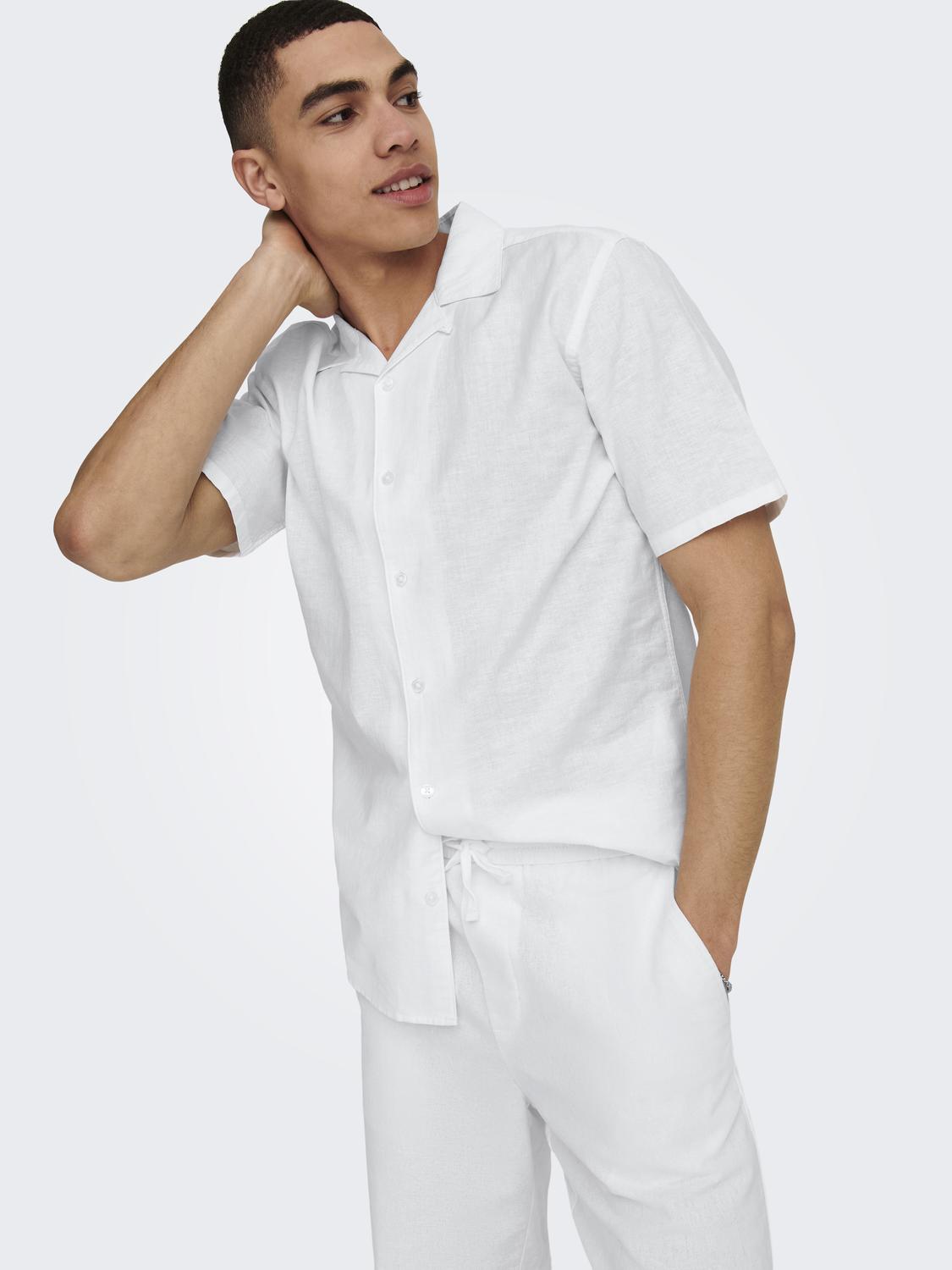 ONLY&SONS_SpringSummer2023_4240199_22025116_7.jpg Leinenhemd mit kurzen Ärmeln und Knopfleiste