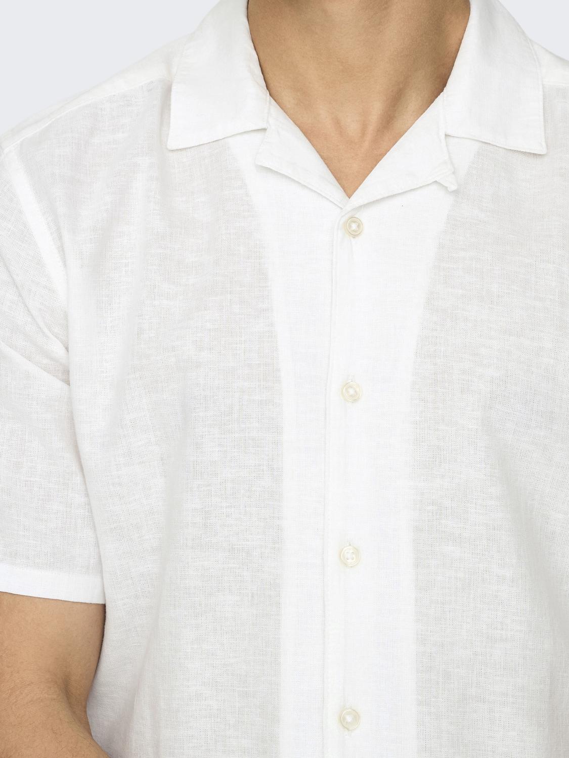 ONLY&SONS_SpringSummer2023_4240199_22025116_8.jpg Leinenhemd mit kurzen Ärmeln und Knopfleiste