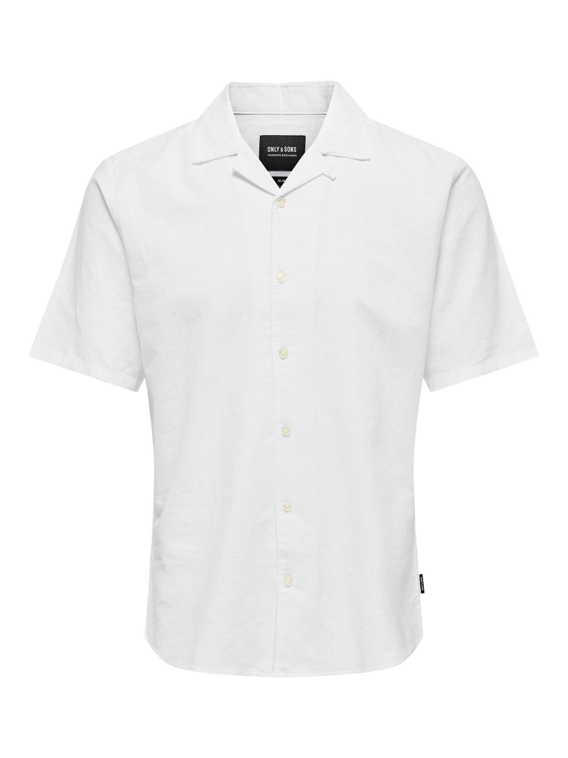 ONLY&SONS_SpringSummer2023_4240199_22025116.jpg Leinenhemd mit kurzen Ärmeln und Knopfleiste