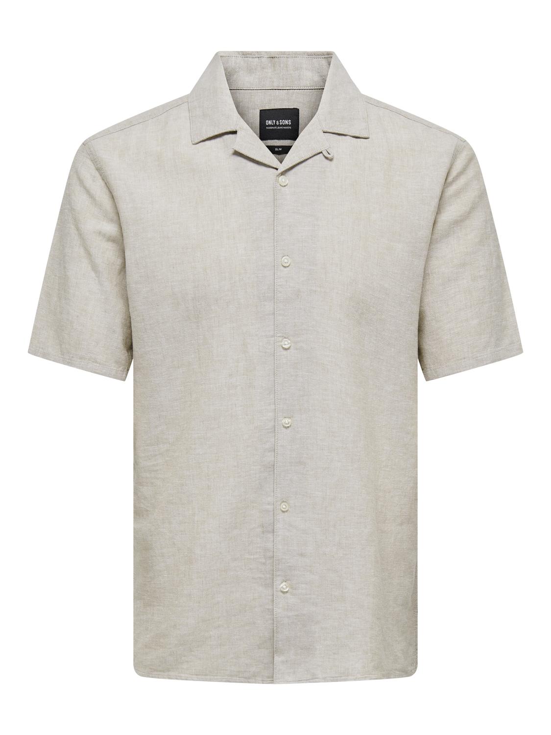 ONLY&SONS_SpringSummer2023_4240201_22025116.jpg Leinenhemd mit kurzen Ärmeln und Knopfleiste