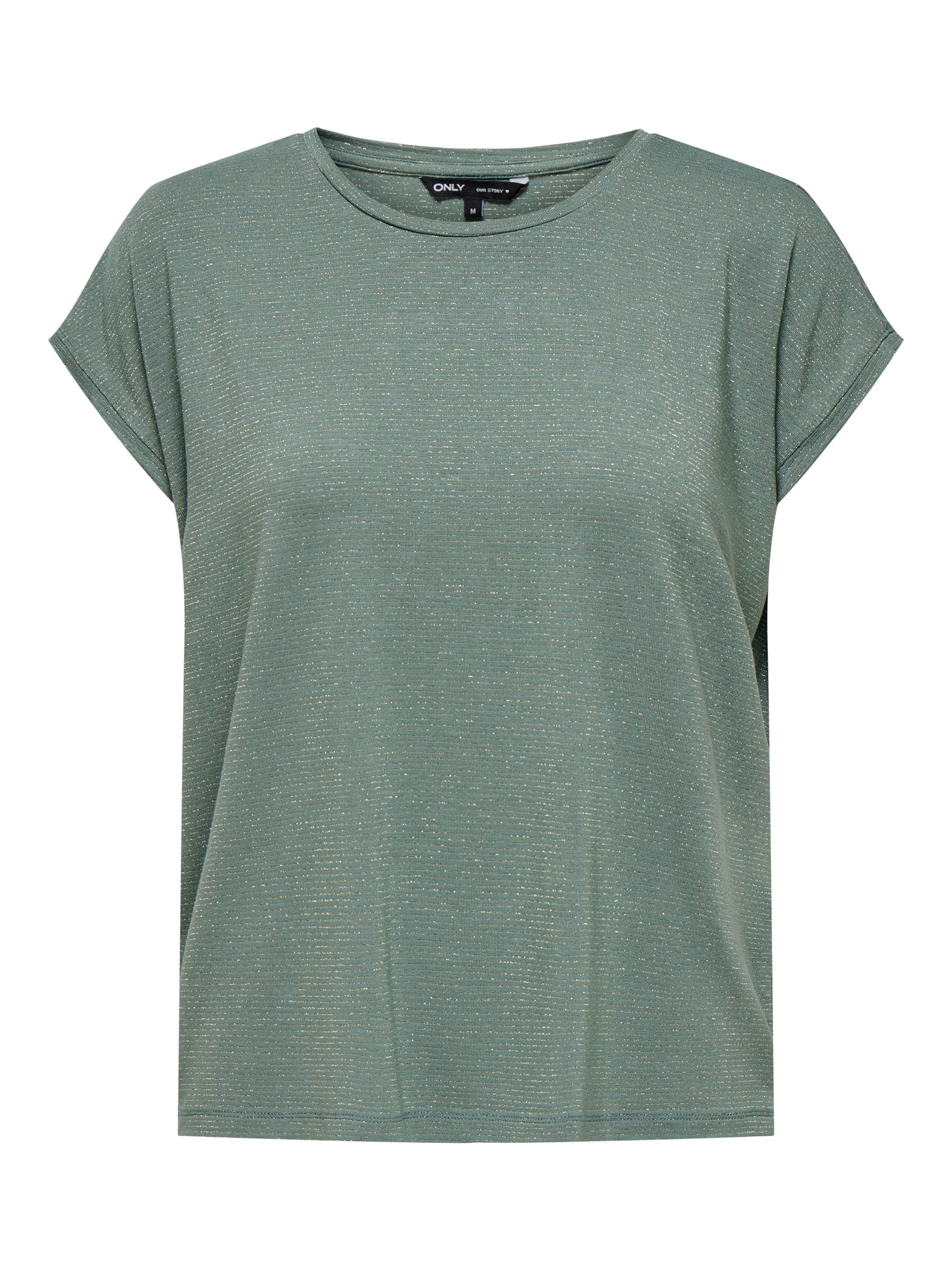 ONLY_Springsummer_4453445_15318422.jpg Modisches T-Shirt mit Glitzer Naht Rundhals