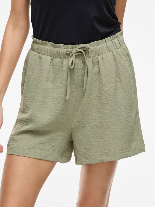 Vila Leichte Sommerhose mit elastischem Bund und Kordelzug – Grün, Bild 6