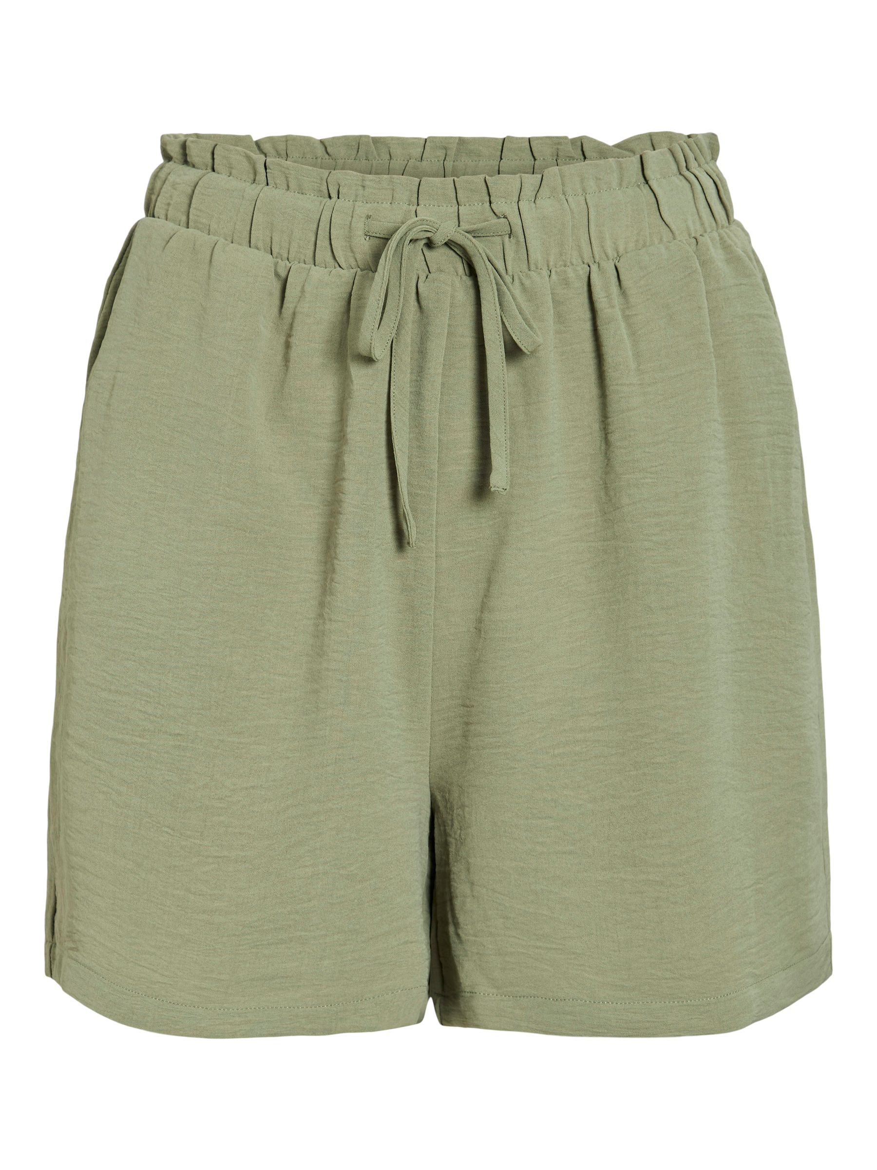 Vila Leichte Sommerhose mit elastischem Bund und Kordelzug – Grün, Bild 1