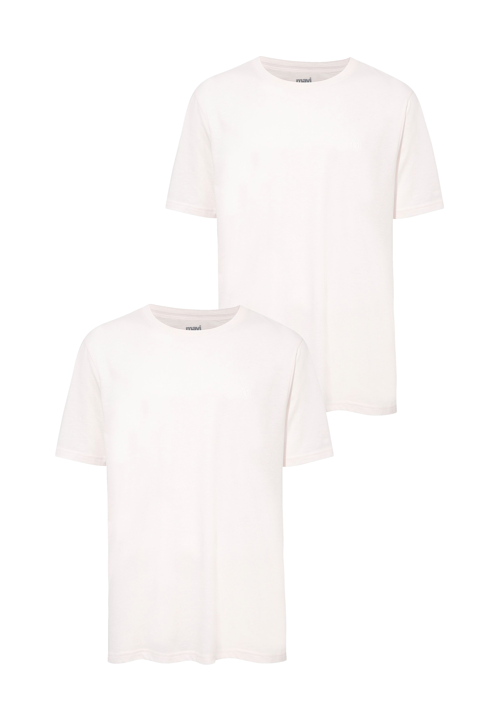 Mavi mavi 2er-SET T-Shirt mit Rundhalsausschnitt und Logo – Altrosa, Bild 1