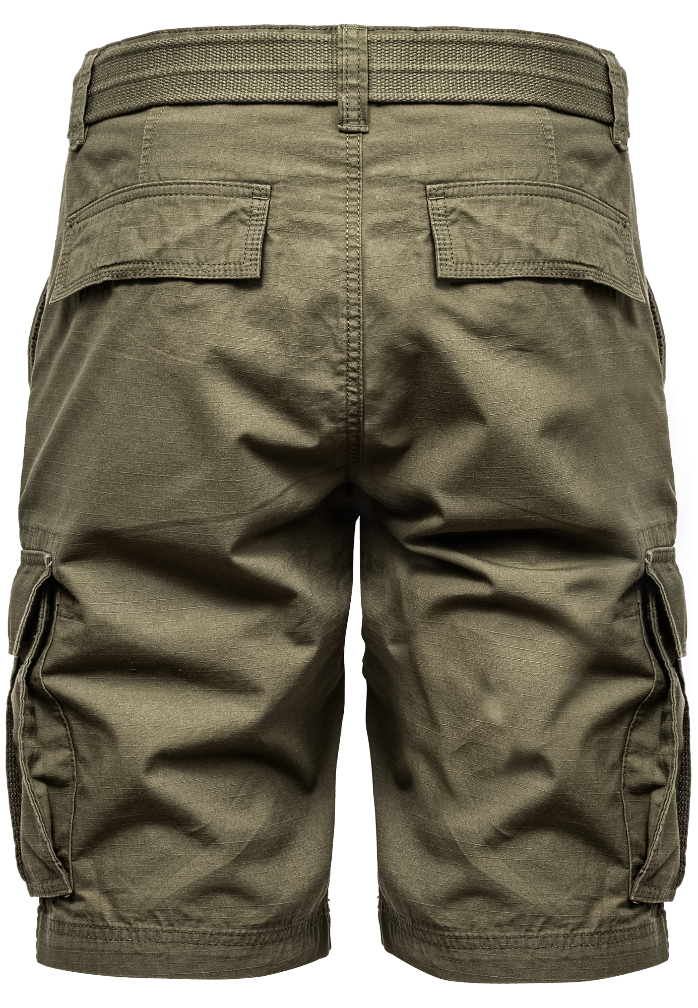 Humy HUMY Kurze Bermuda Hose Cargo Chino Shorts Mit Gürtel A&S – Olive, Bild 2