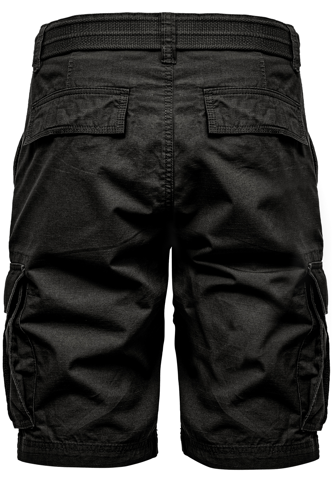 Humy HUMY Kurze Bermuda Hose Cargo Chino Shorts Mit Gürtel A&S – Schwarz, Bild 2