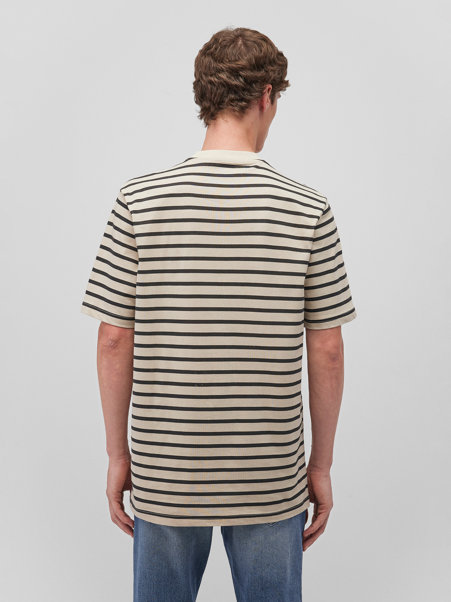 Mavi_25Spring1_pelican_0612515-70322_2.jpg Gestreiftes T-Shirt mit Rundhals und Halb Arm