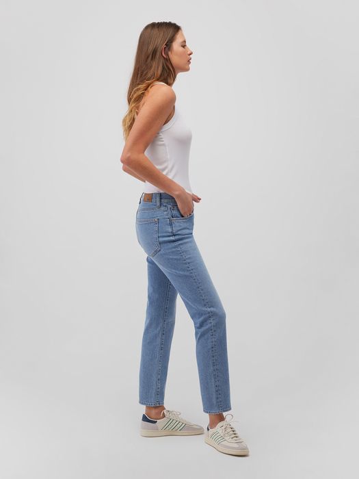 Mavi mavi Gerade High-Waist Jeans Hose mit Five-Pocket-Style – Blau, Bild 5