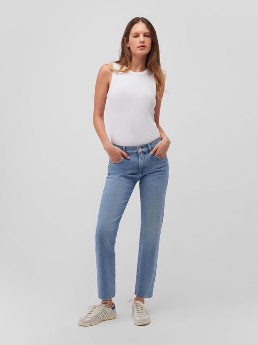 Mavi mavi Gerade High-Waist Jeans Hose mit Five-Pocket-Style – Blau, Bild 3