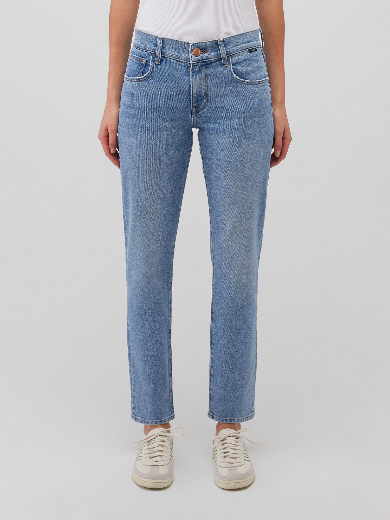 Mavi mavi Gerade High-Waist Jeans Hose mit Five-Pocket-Style – Blau, Bild 2