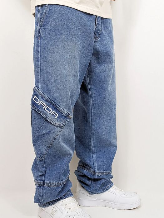 DADA Supreme DADA Supreme Cargo Baggy Jeans mit Taschen und DADA Stitch – Hellblau, Bild 4