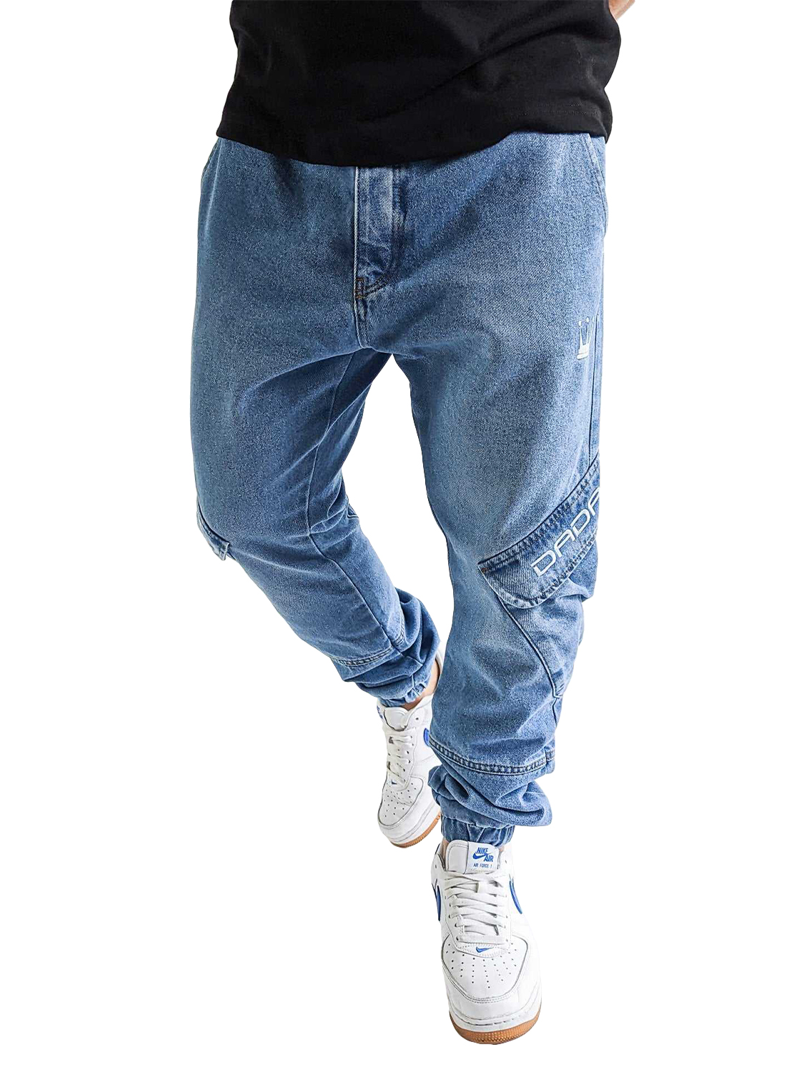 Cargo Jogger Jeans Light Blue Denim mit Anti-Fit Schnitt Cargo Jogger Jeans Light Blue Denim mit Anti-Fit Schnitt
