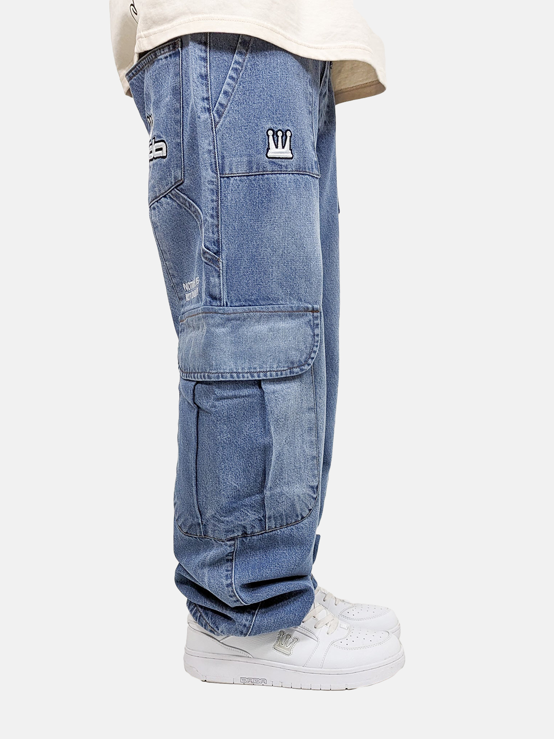 Worker Cargo Baggy Jeans mit Taschen und Stitching Worker Cargo Baggy Jeans mit Taschen und Stitching
