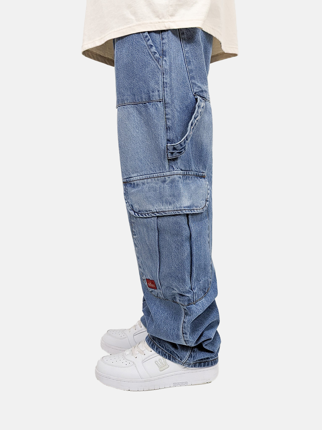 Worker Cargo Baggy Jeans mit Taschen und Stitching Worker Cargo Baggy Jeans mit Taschen und Stitching