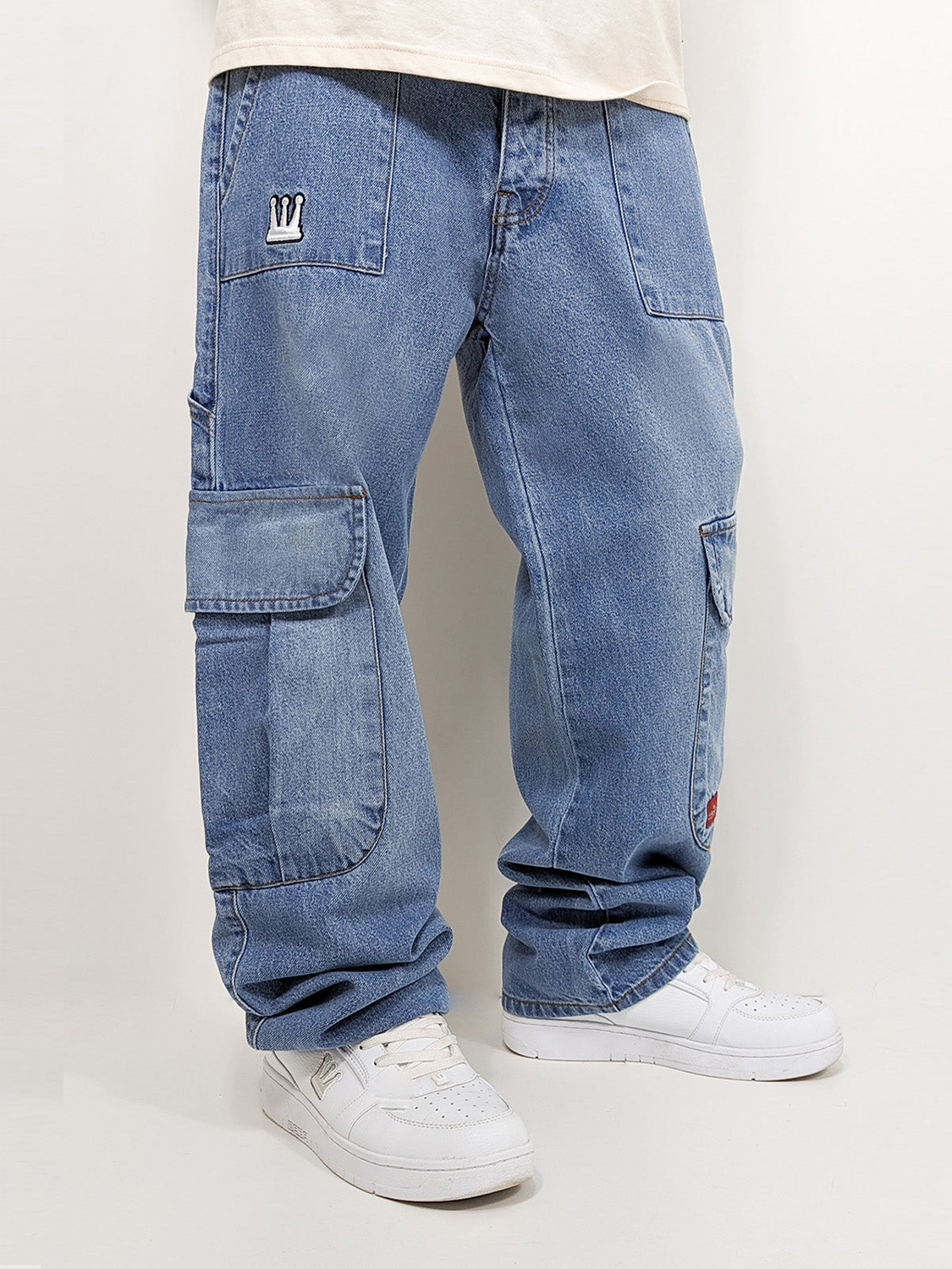 Worker Cargo Baggy Jeans mit Taschen und Stitching Worker Cargo Baggy Jeans mit Taschen und Stitching