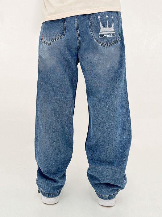 DADA Supreme Supreme Baggy Jeans mit Supreme-Stickerei, Farbe: Blau-2