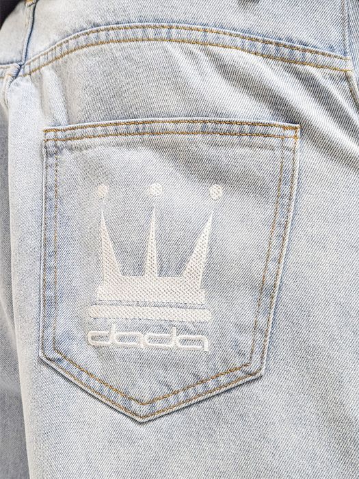 DADA Supreme DADA Supreme Supreme Baggy Jeans mit Supreme-Stickerei – Blau, Bild 4