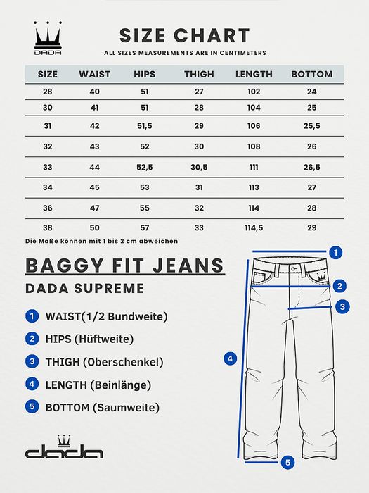 DADA Supreme DADA Supreme Supreme Baggy Jeans mit Supreme-Stickerei – Blau, Bild 6