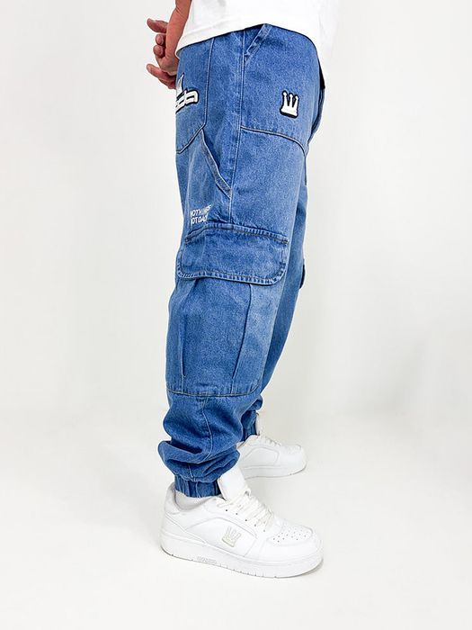 DADA Supreme DADA Supreme Worker Baggy Jeans Blau im Cargo-Look – Blau, Bild 3