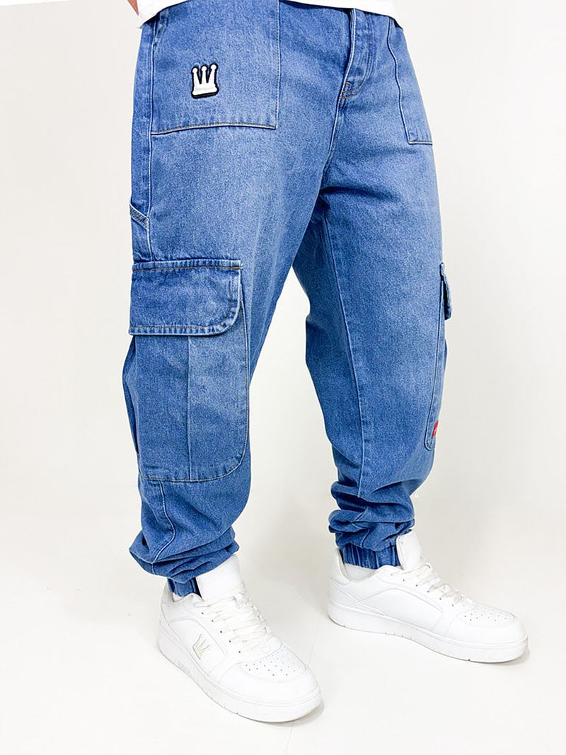 DADA Supreme DADA Supreme Worker Baggy Jeans Blau im Cargo-Look – Blau, Bild 2