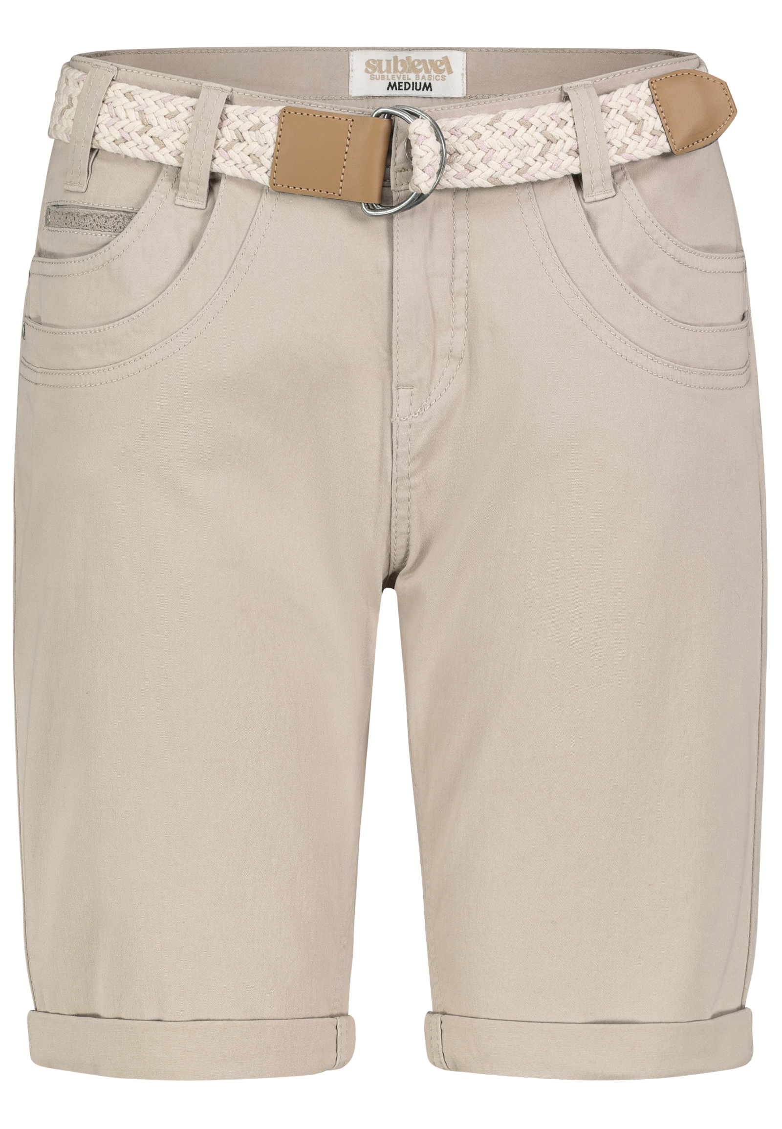 Authentic-St_251_20200_D60530M62523ZA1NO.jpg Stretch Twill Bermuda Shorts mit Gürtel und Spitze