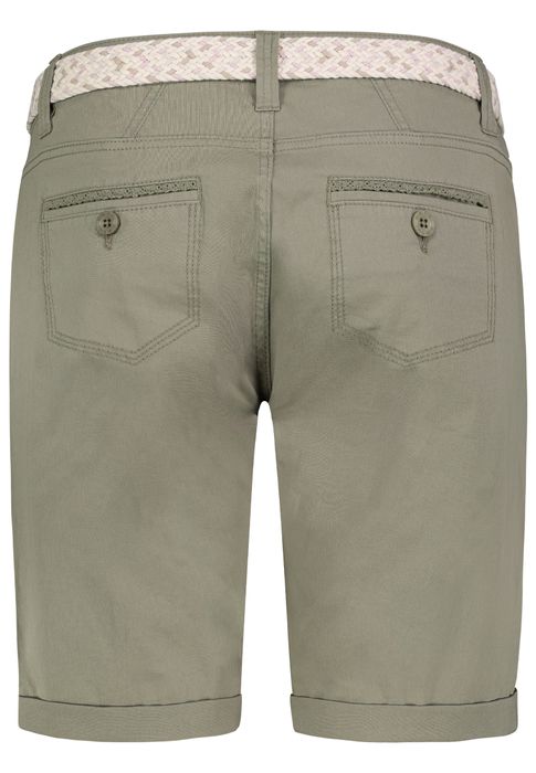 Sublevel Stretch Twill Bermuda Shorts mit Gürtel und Spitze – Grün, Bild 6