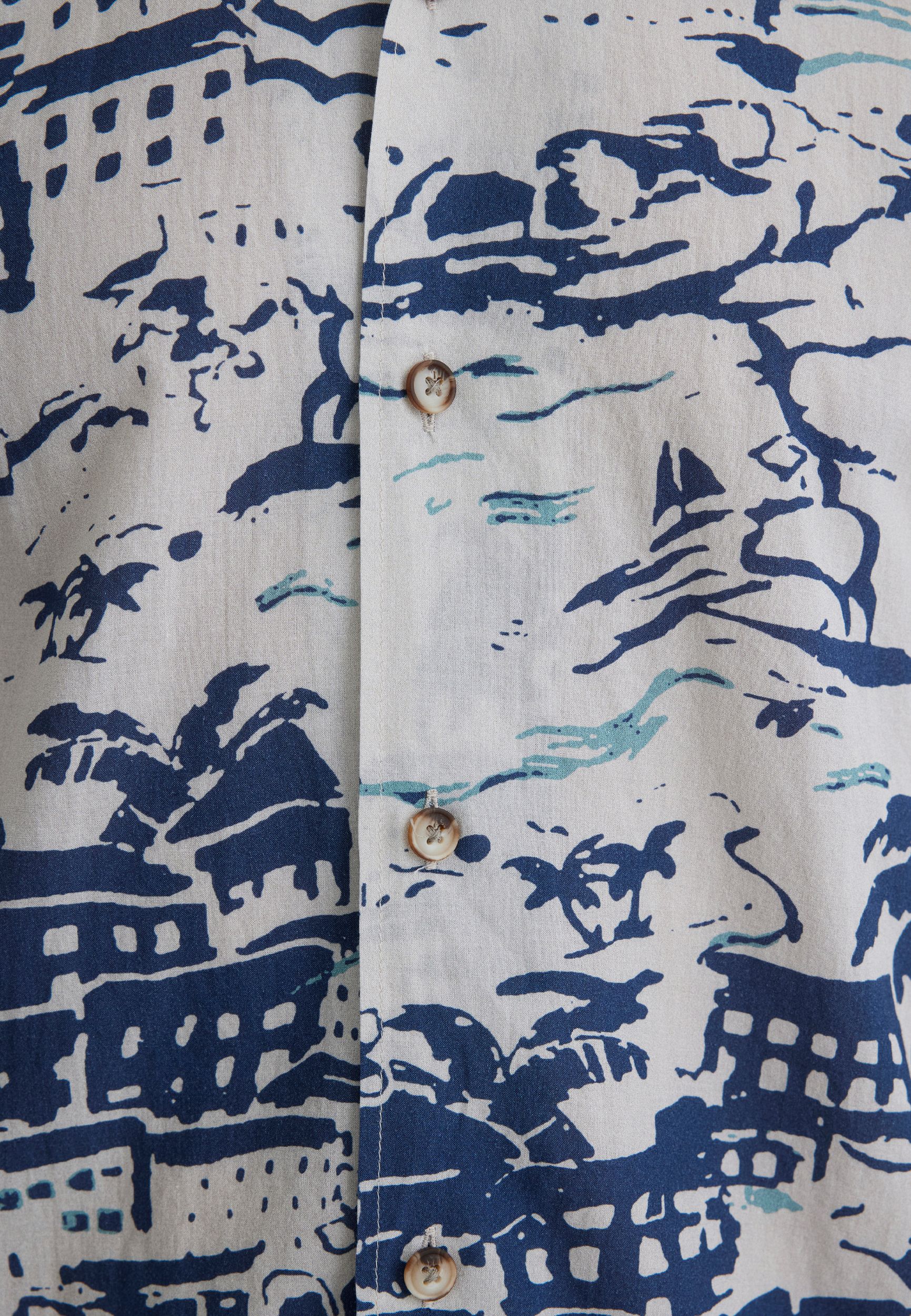 Sommerhemd mit maritimem Print und Knopfleiste Sommerhemd mit maritimem Print und Knopfleiste