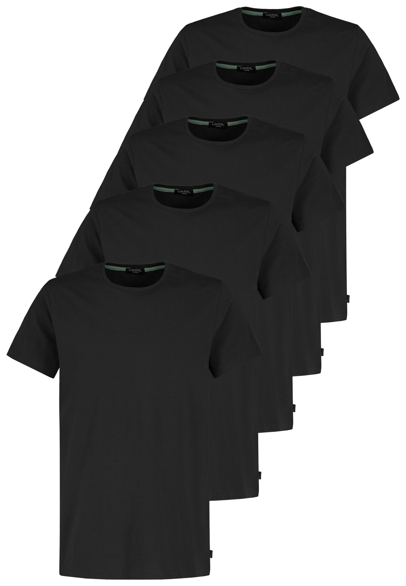 H12022M22500D2PK5_24000_V.jpg 5er-Pack Basic Kurzarm T-Shirts, Rundhals